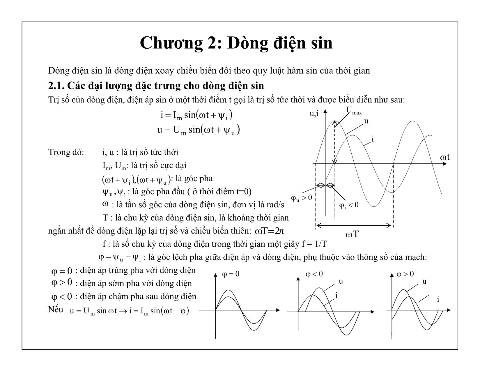 Bài giảng Mạch điện tử - Chương 2: Dòng điện sin trang 1