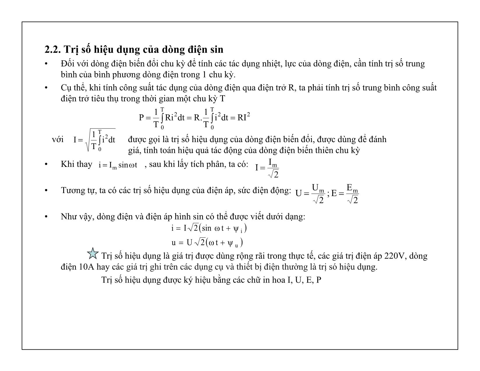 Bài giảng Mạch điện tử - Chương 2: Dòng điện sin trang 2