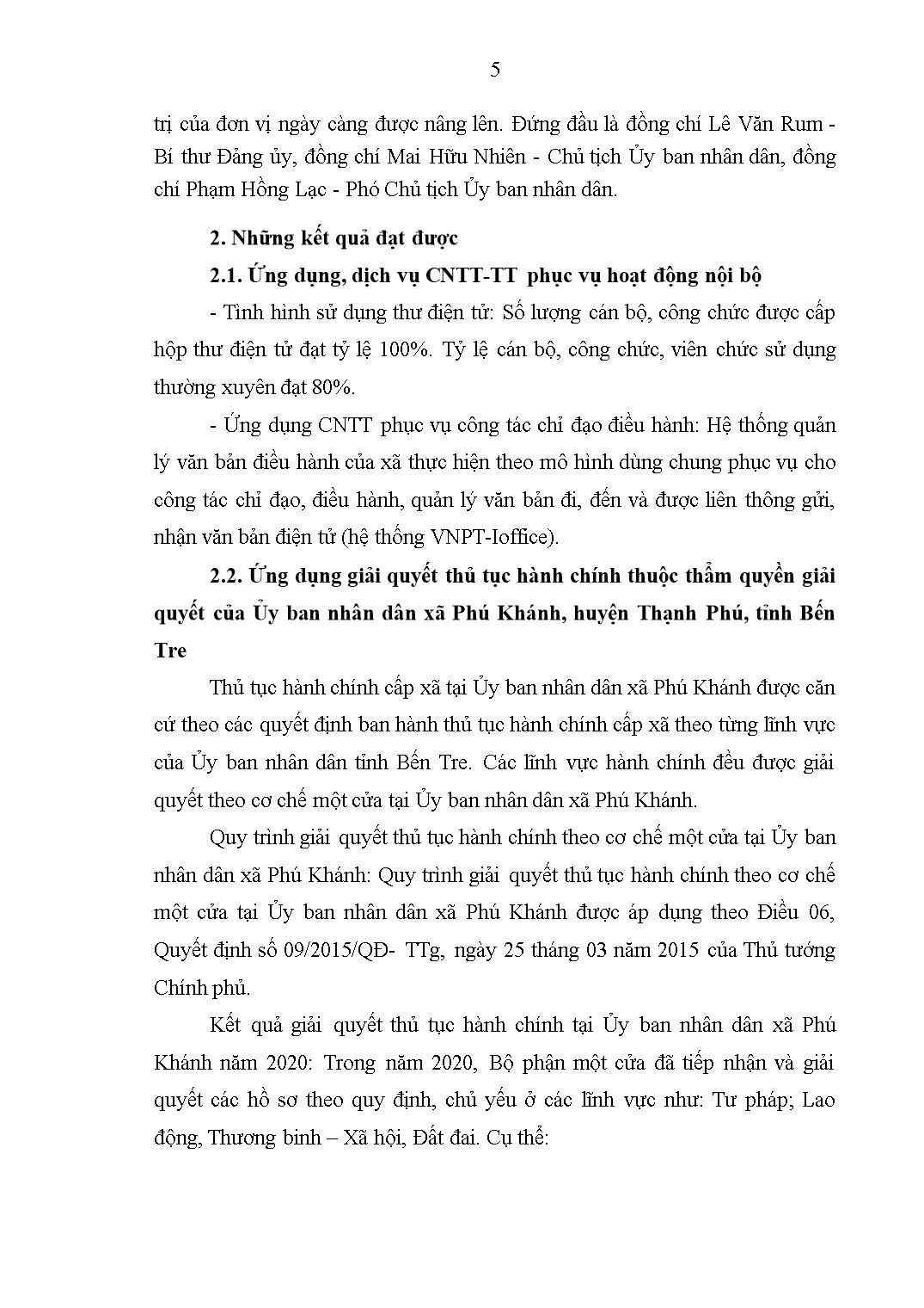 Đề tài Ứng dụng công nghệ thông tin - Truyền thông vào quản lý hành chính nhà nước tại Uỷ ban nhân dân xã Phú Khánh, huyện Thạnh Phú, tỉnh Bến Tre trang 5