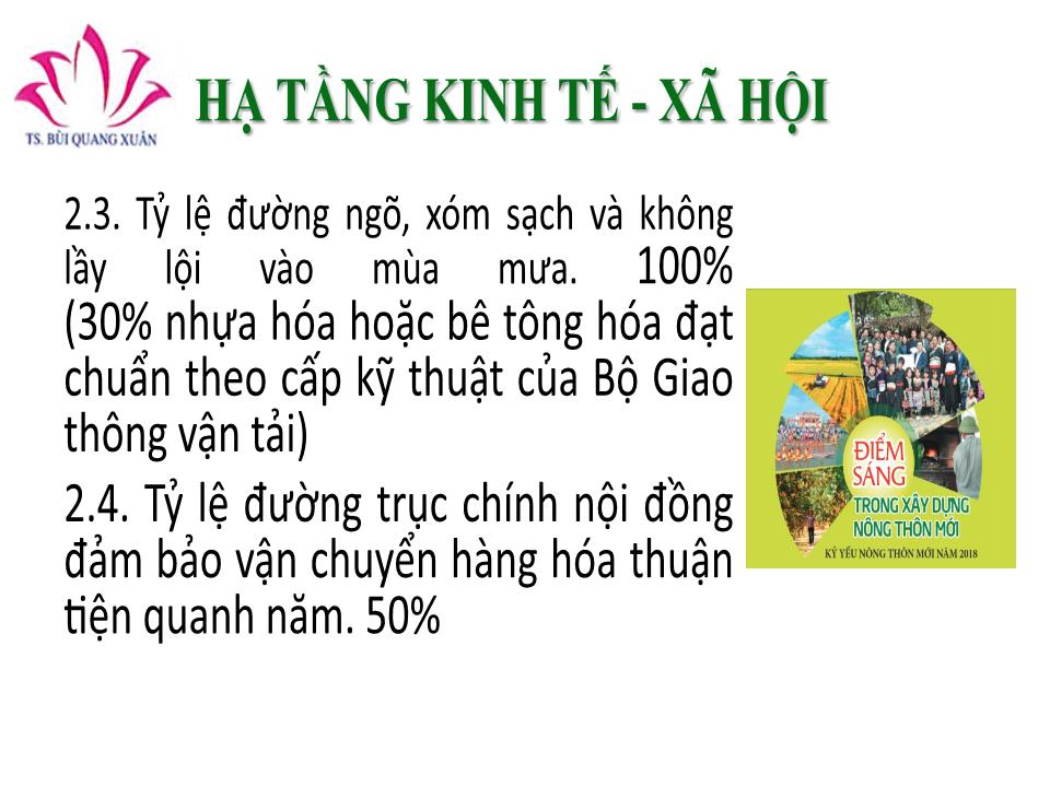 Bài giảng Tiêu chí xã nông thôn mới - Bùi Quang Xuân trang 5