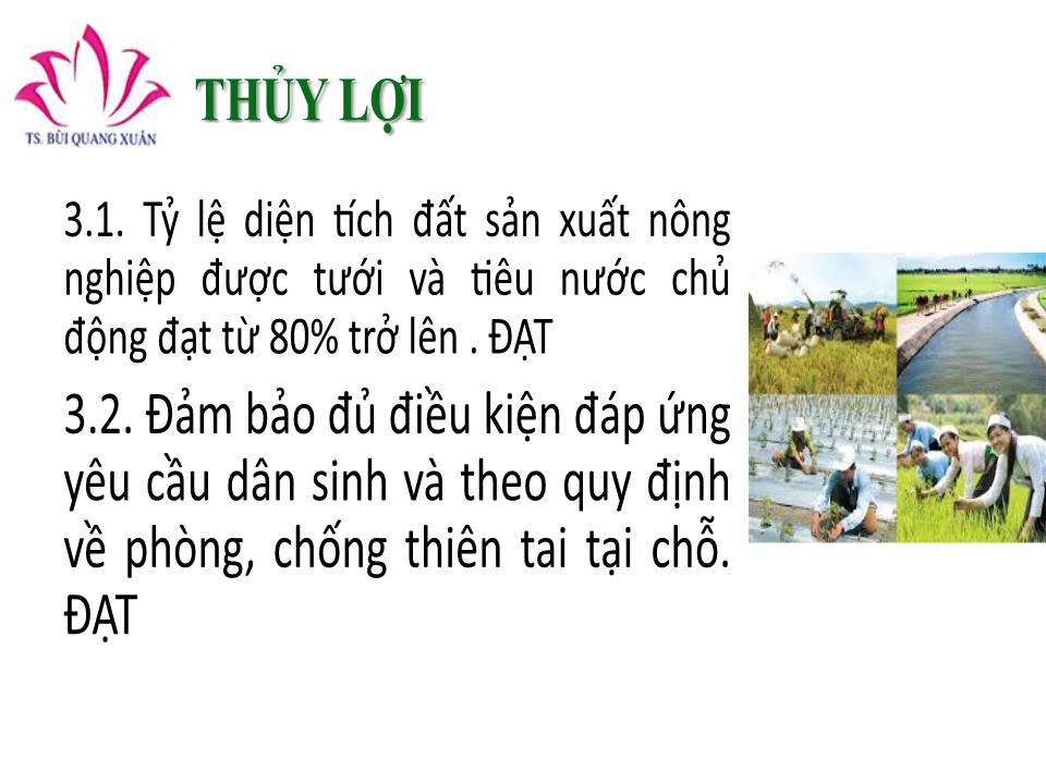 Bài giảng Tiêu chí xã nông thôn mới - Bùi Quang Xuân trang 6