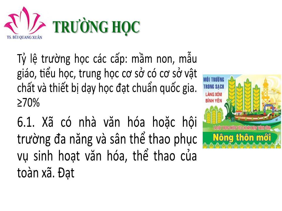 Bài giảng Tiêu chí xã nông thôn mới - Bùi Quang Xuân trang 8