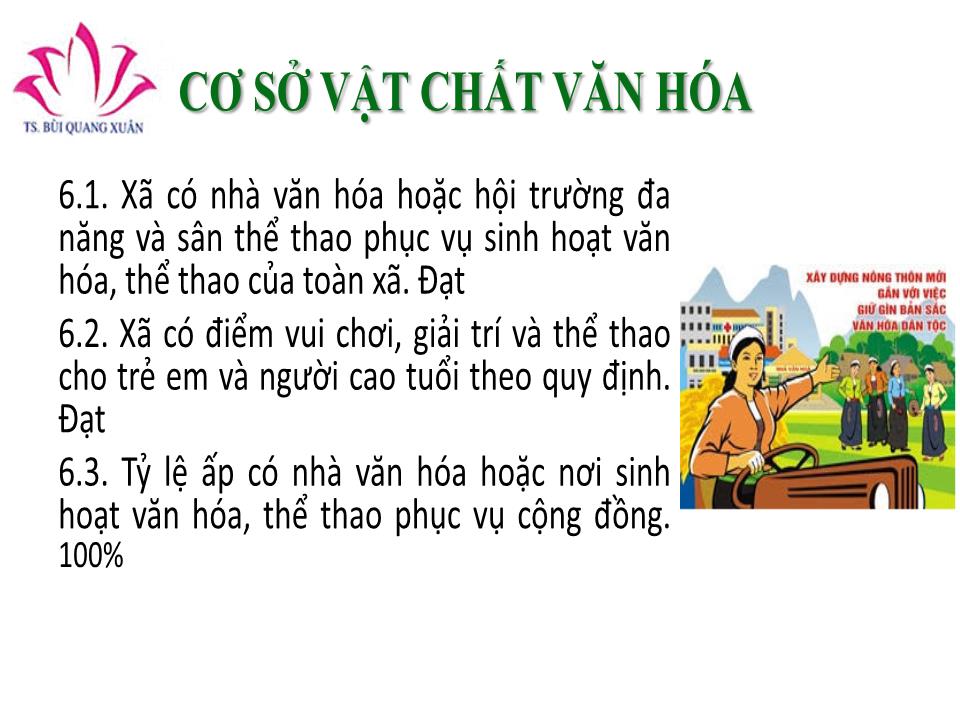 Bài giảng Tiêu chí xã nông thôn mới - Bùi Quang Xuân trang 9