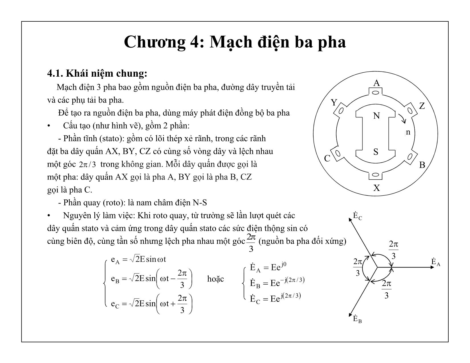 Bài giảng Mạch điện tử - Chương 4: Mạch điện ba pha trang 1