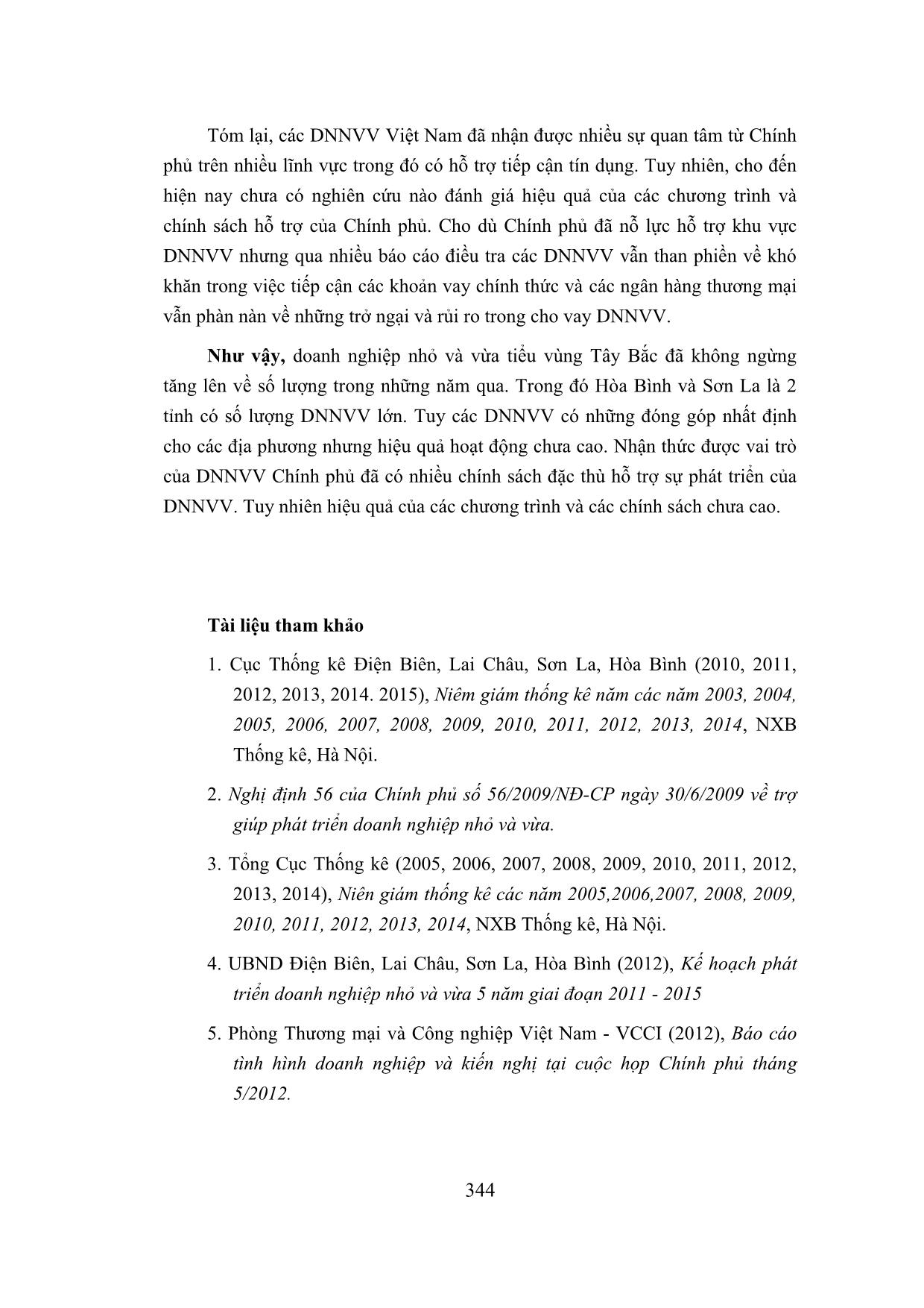 Đánh giá vai trõ của chính phủ đối với sự phát triển của các doanh nghiệp nhỏ và vừa tiểu vùng Tây Bắc trang 8