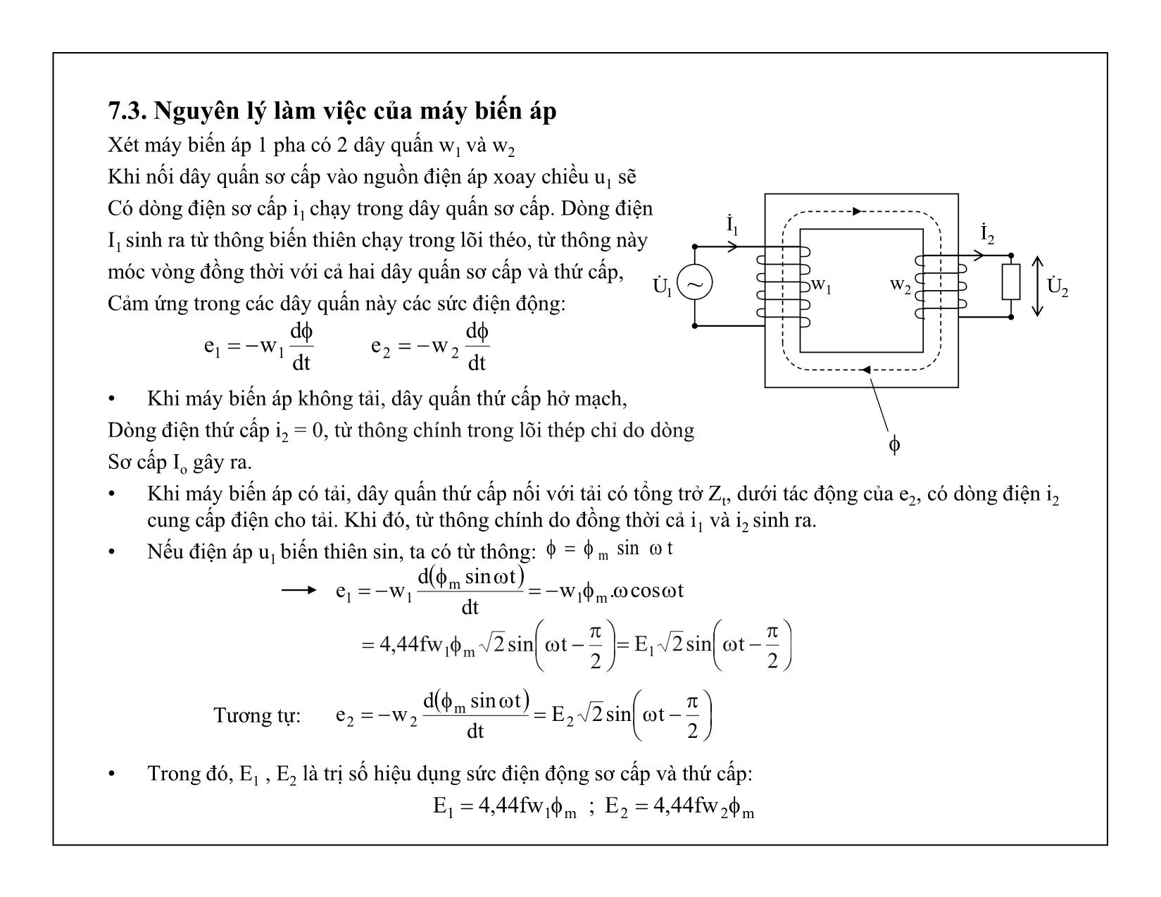 Bài giảng Mạch điện tử - Chương 7: Máy biến áp trang 4