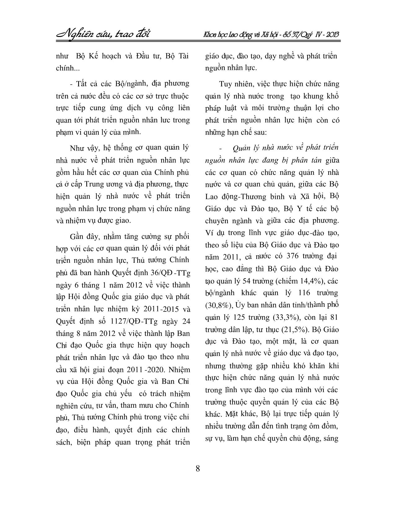 Đổi mới quản lý nhà nước về nhân lực ở Việt Nam: Thực trạng và giải pháp trang 4