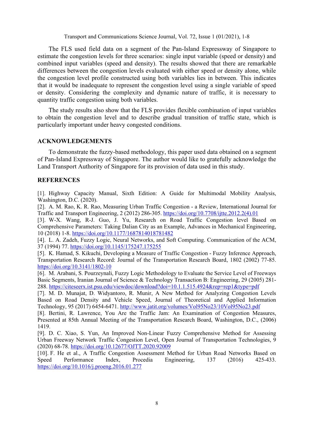 Fuzzy-Based quantification of congestion for traffic control trang 8