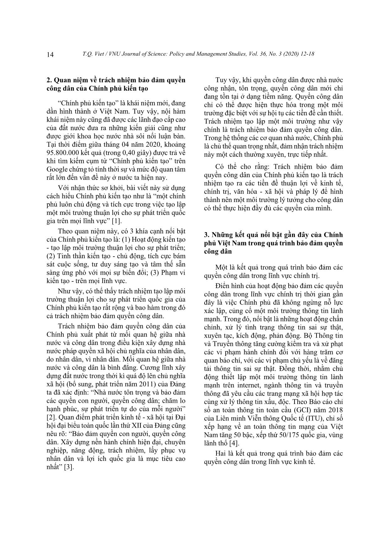 Hoàn thành trách nhiệm bảo đảm quyền công dân - Hàm ý chính sách cho Chính phủ kiến tạo ở Việt Nam hiện nay trang 3