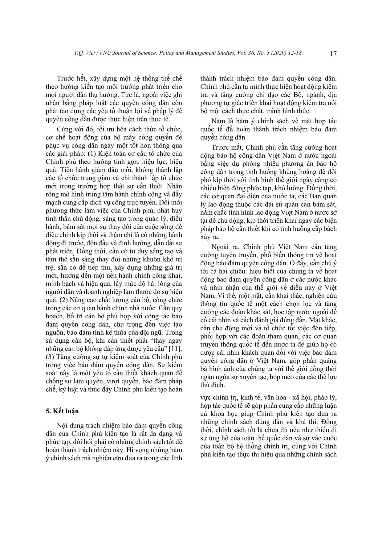 Hoàn thành trách nhiệm bảo đảm quyền công dân - Hàm ý chính sách cho Chính phủ kiến tạo ở Việt Nam hiện nay trang 6