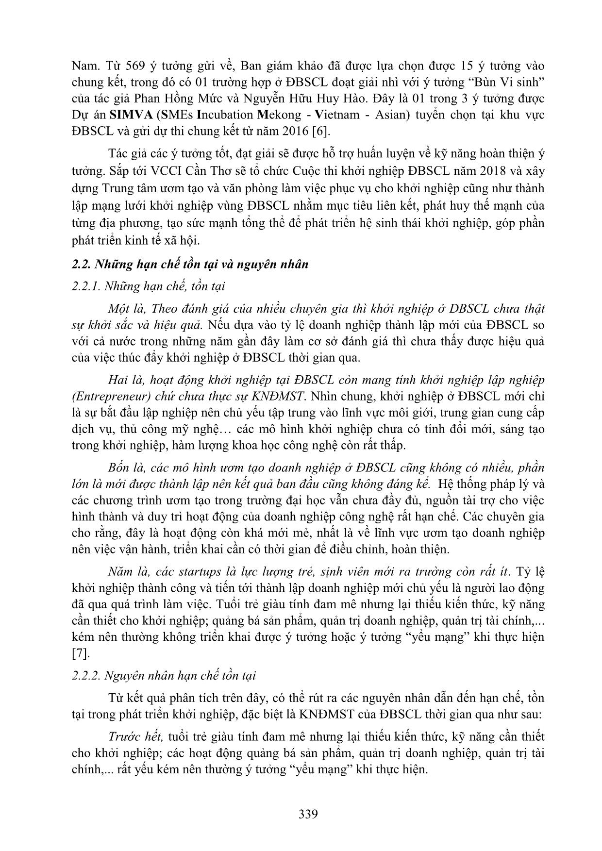 Khởi nghiệp đổi mới sáng tạo đồng bằng sông Cửu Long, thực trạng và giải pháp trang 7