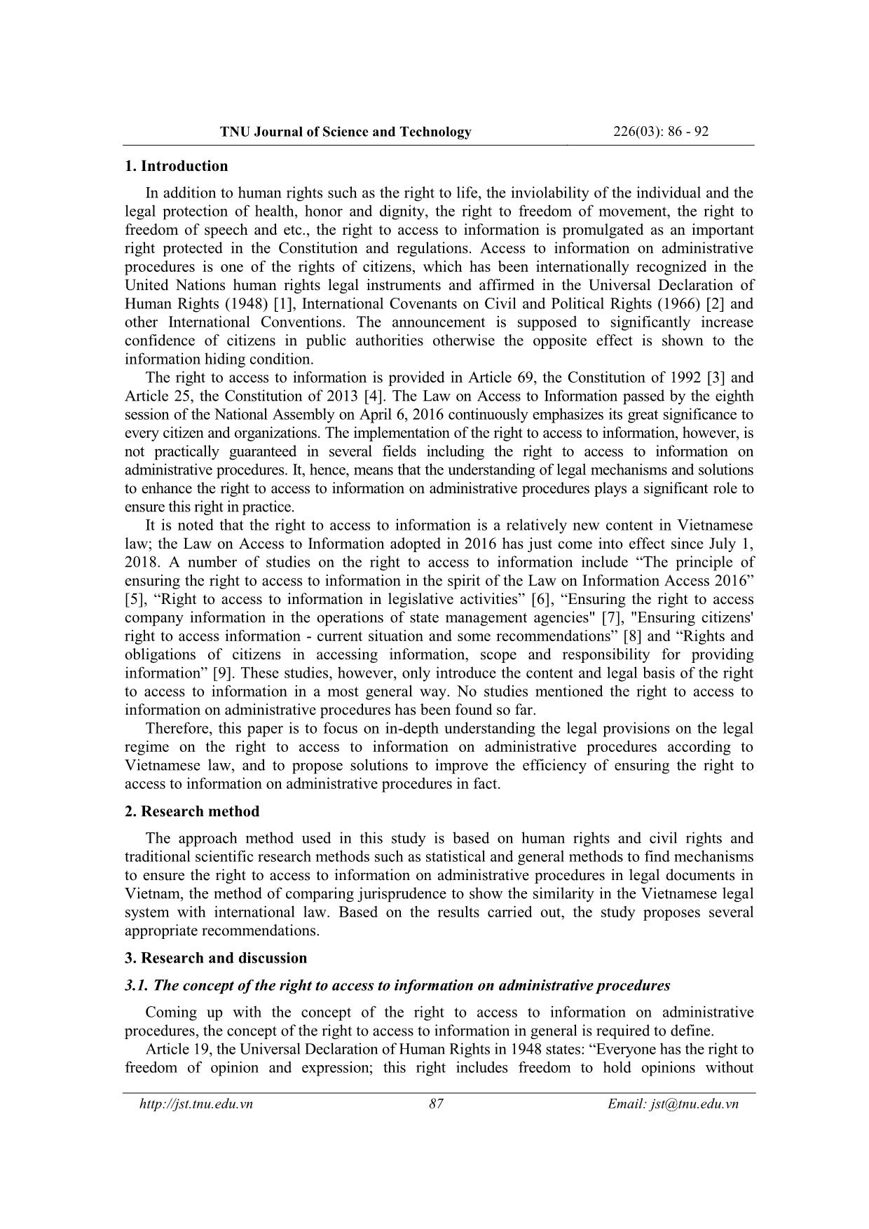 Legal mechanisms and improvement solutions to enhance the right to access to information on administrative procedures trang 2