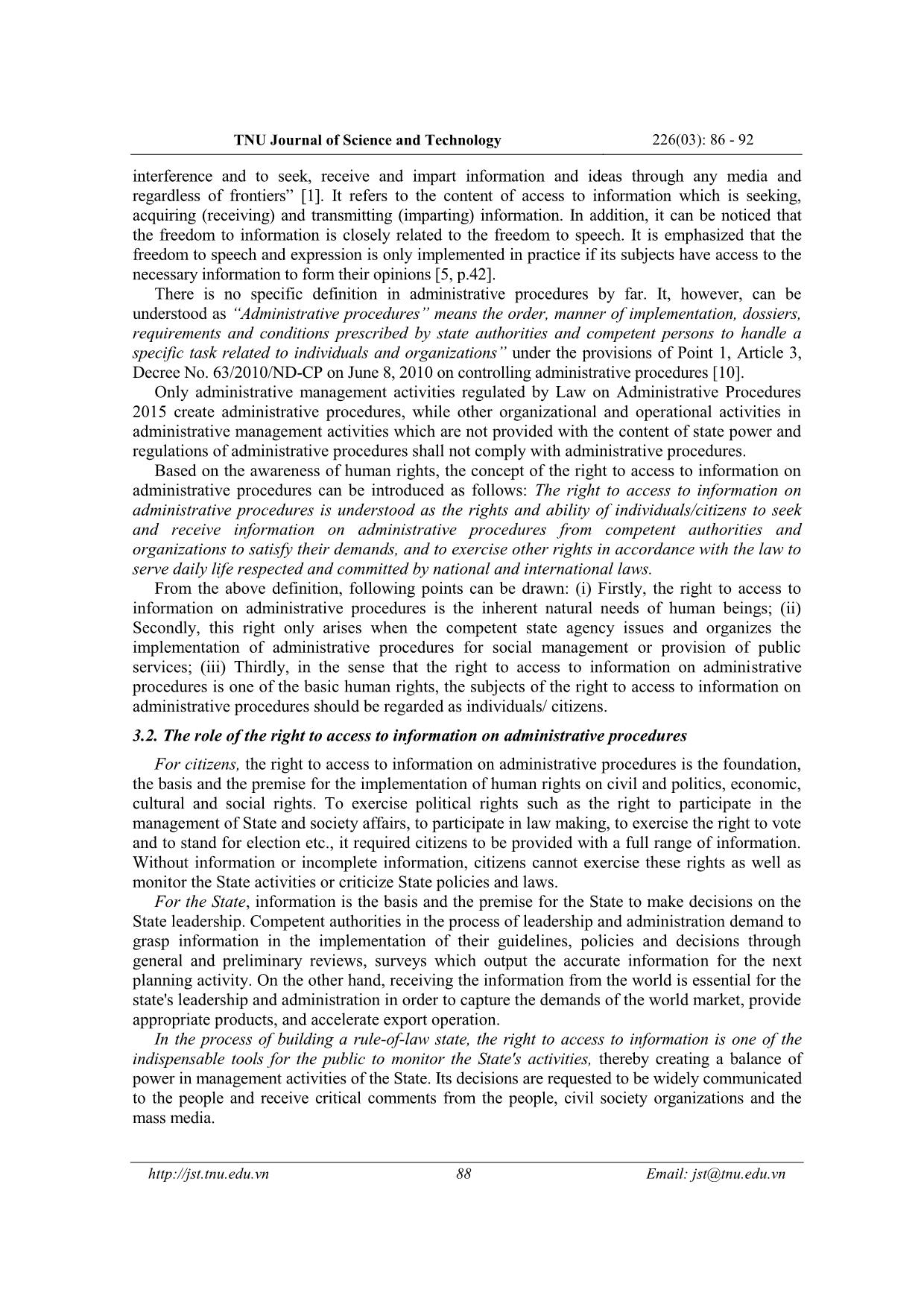 Legal mechanisms and improvement solutions to enhance the right to access to information on administrative procedures trang 3