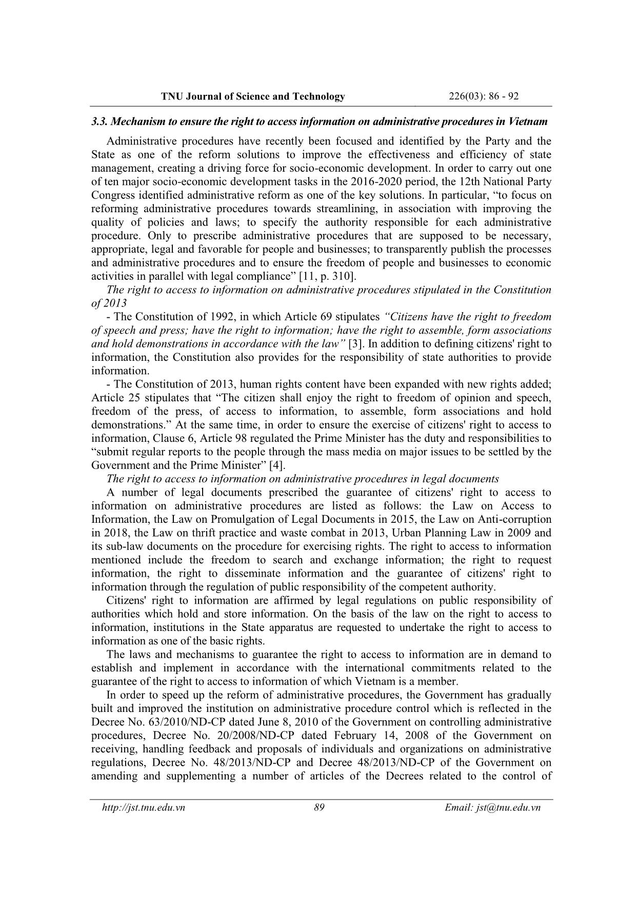 Legal mechanisms and improvement solutions to enhance the right to access to information on administrative procedures trang 4