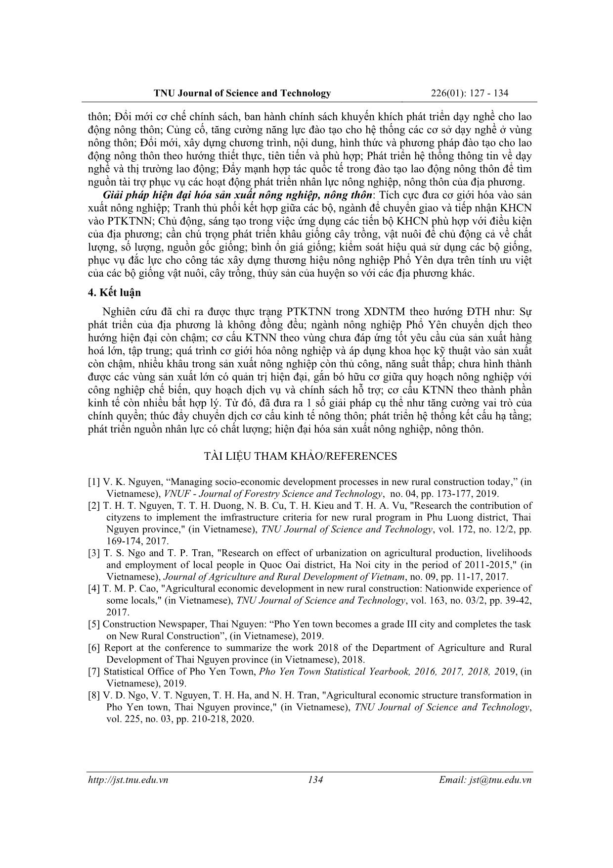 Solutions for agricultural economic development in new rural construction towards urbanization in Pho Yen town, Thai Nguyen province trang 8