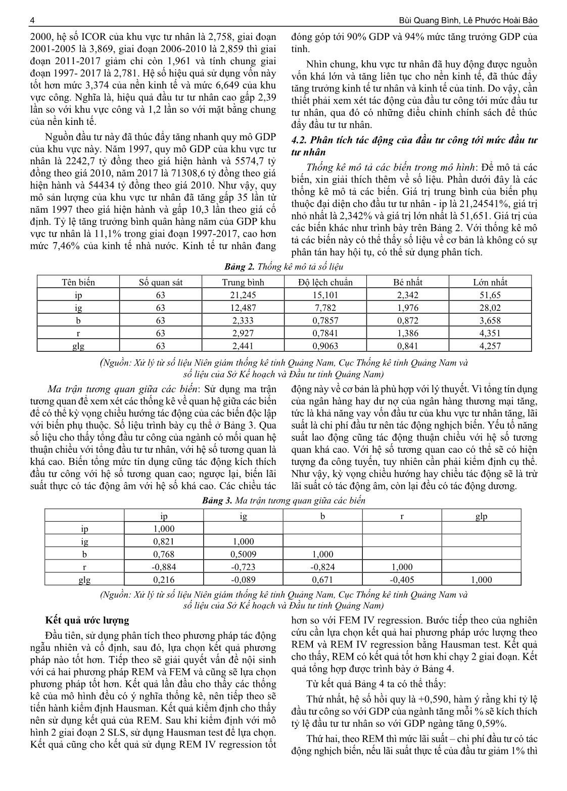 Tác động của đầu tư công tới mức đầu tư tư nhân ở Việt Nam – trường hợp tỉnh Quảng Nam trang 4