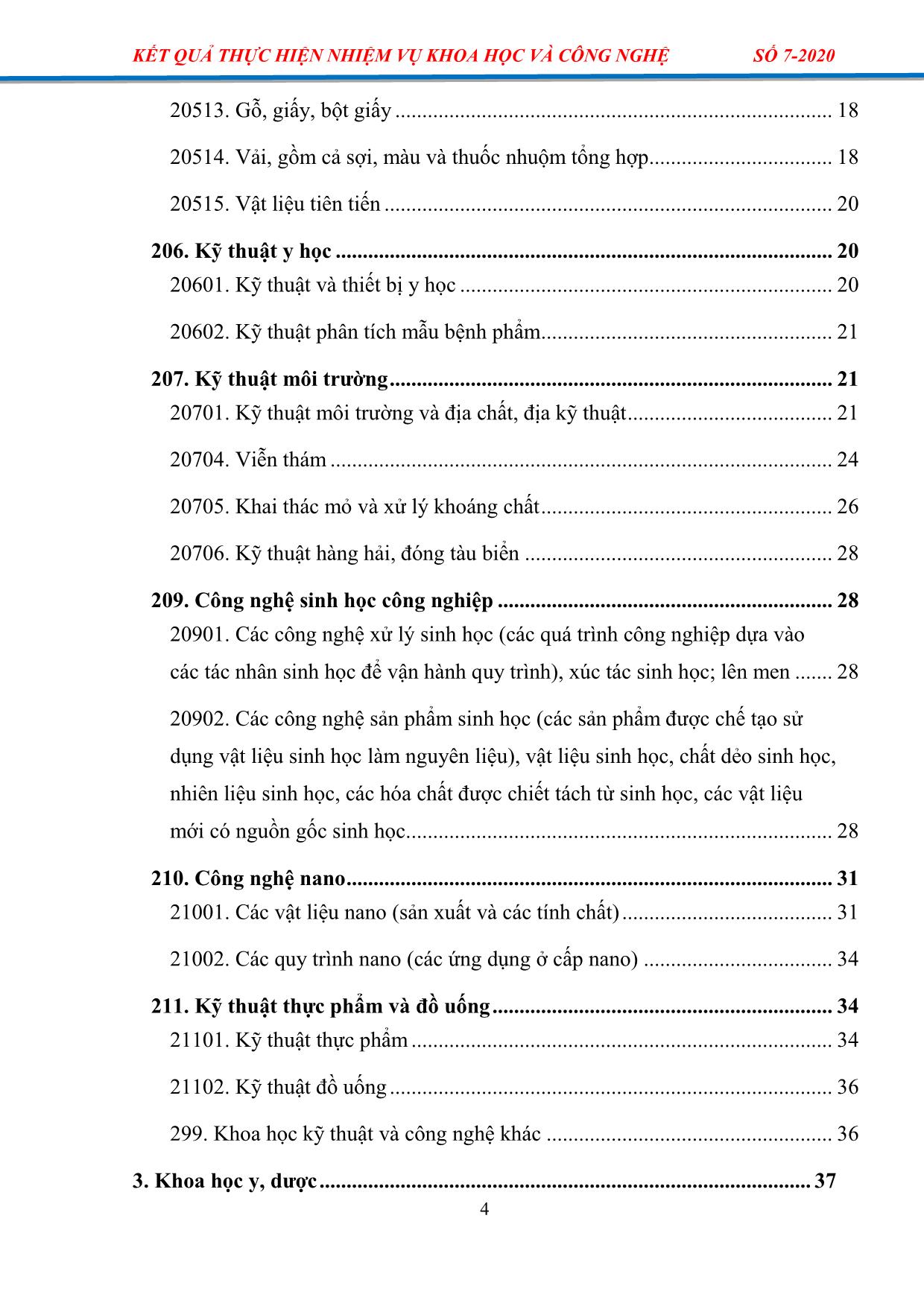 Thông báo kết quả thực hiện nhiệm vụ khoa học và công nghệ - Số 7 - Năm 2020 trang 5