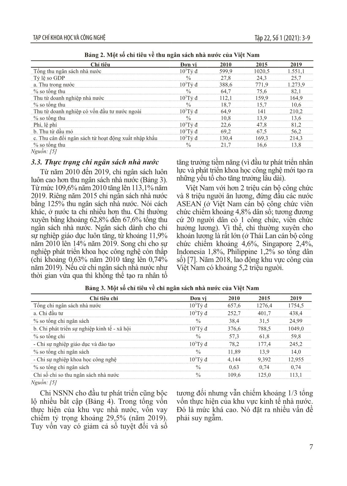 Thu - chi ngân sách nhà nước ở Việt Nam: Thực trạng và giải pháp nâng cao hiệu quả trang 5