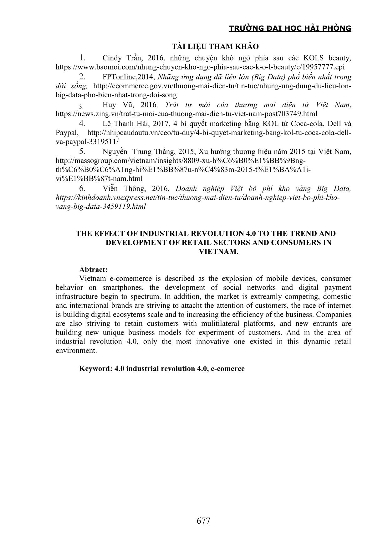 Ảnh hưởng của cách mạng công nghiệp 4.0 tới xu thế hình thành, phát triển ngành bán lẻ và tiêu dùng tại Việt Nam trang 5