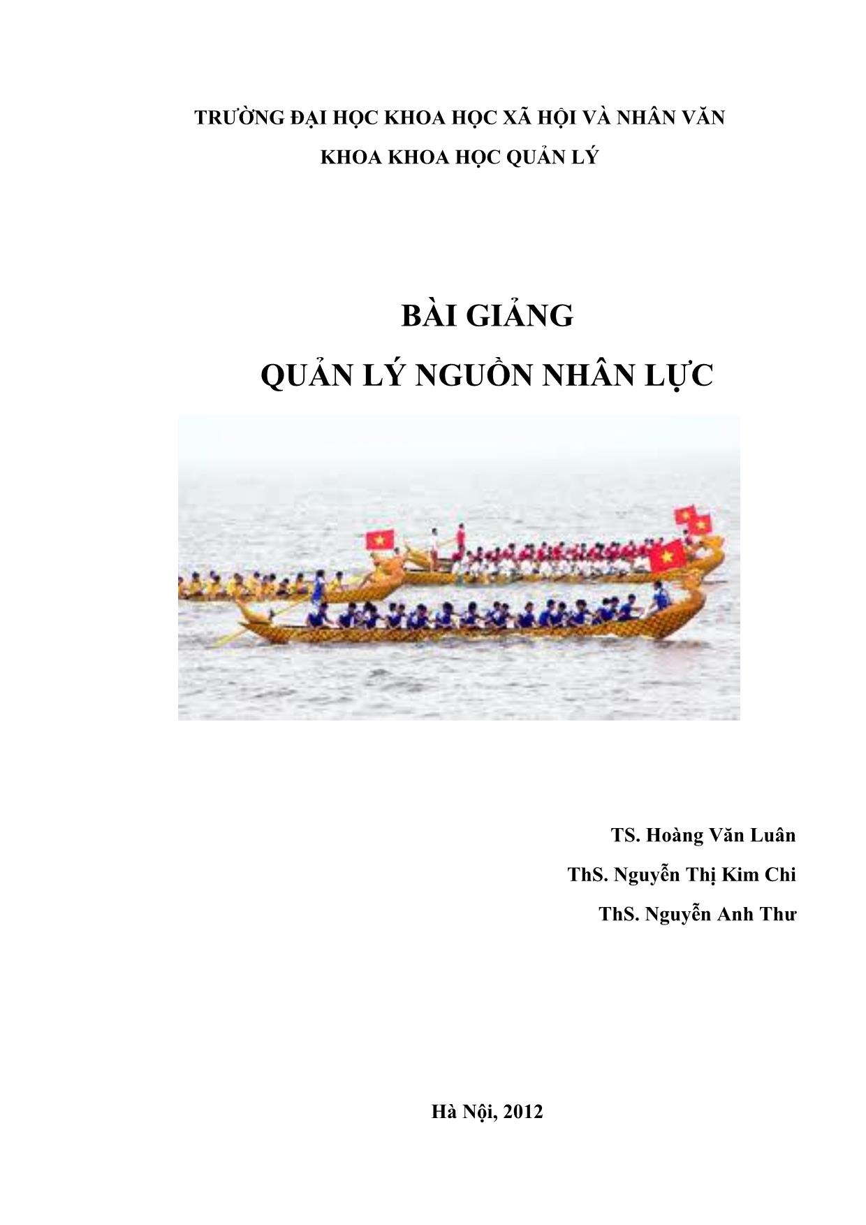 Giáo trình Quản lý nguồn nhân lực trang 1