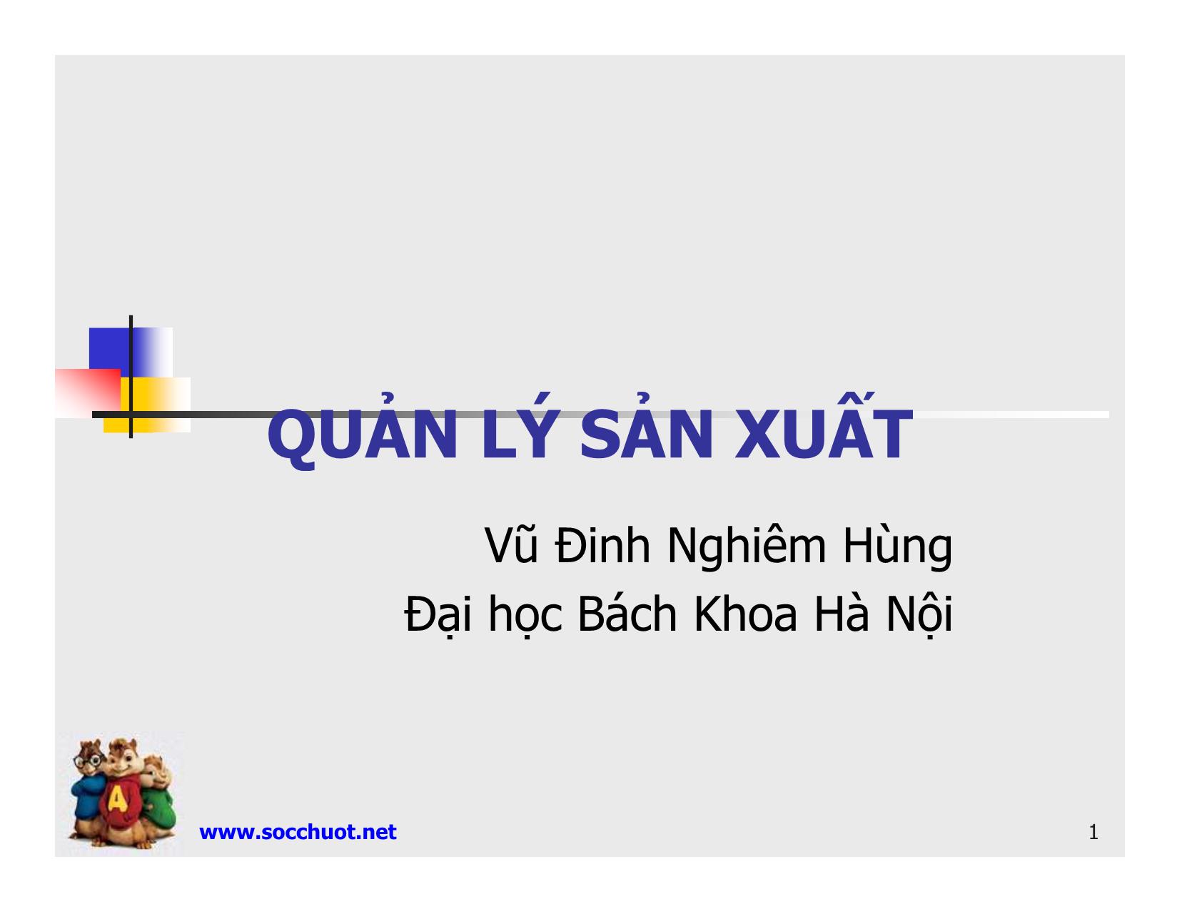 Bài giảng Quản lý sản xuất trang 1