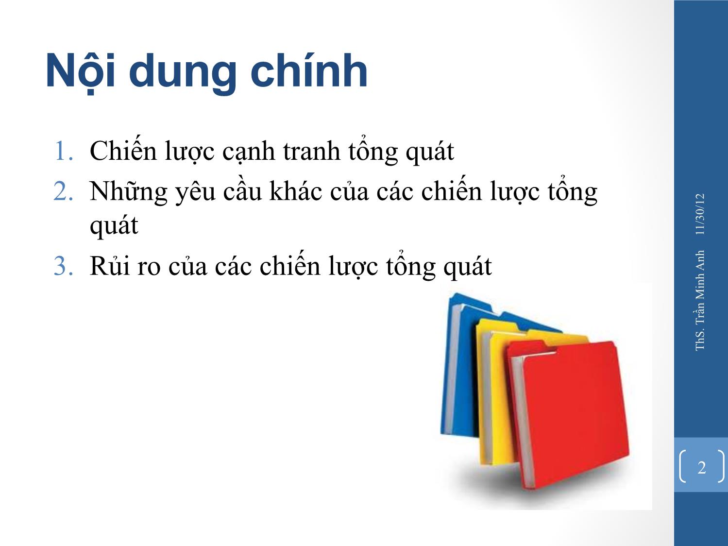 Bài giảng Quản trị chiến lược - Chương 4: Chiến lược cạnh tranh - Trần Minh Anh trang 2