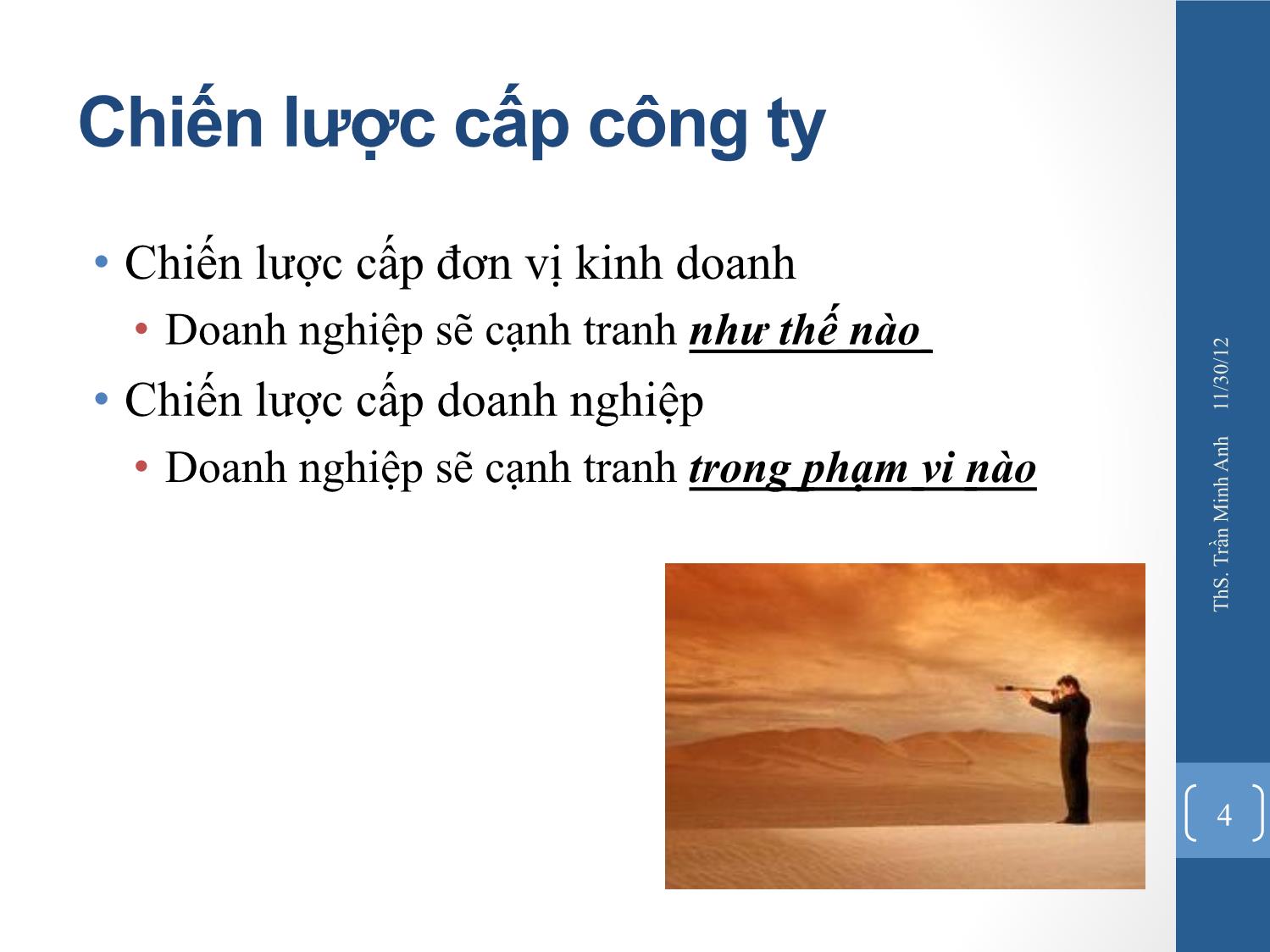 Bài giảng Quản trị chiến lược - Chương 5: Chiến lược cấp công ty - Trần Minh Anh trang 4