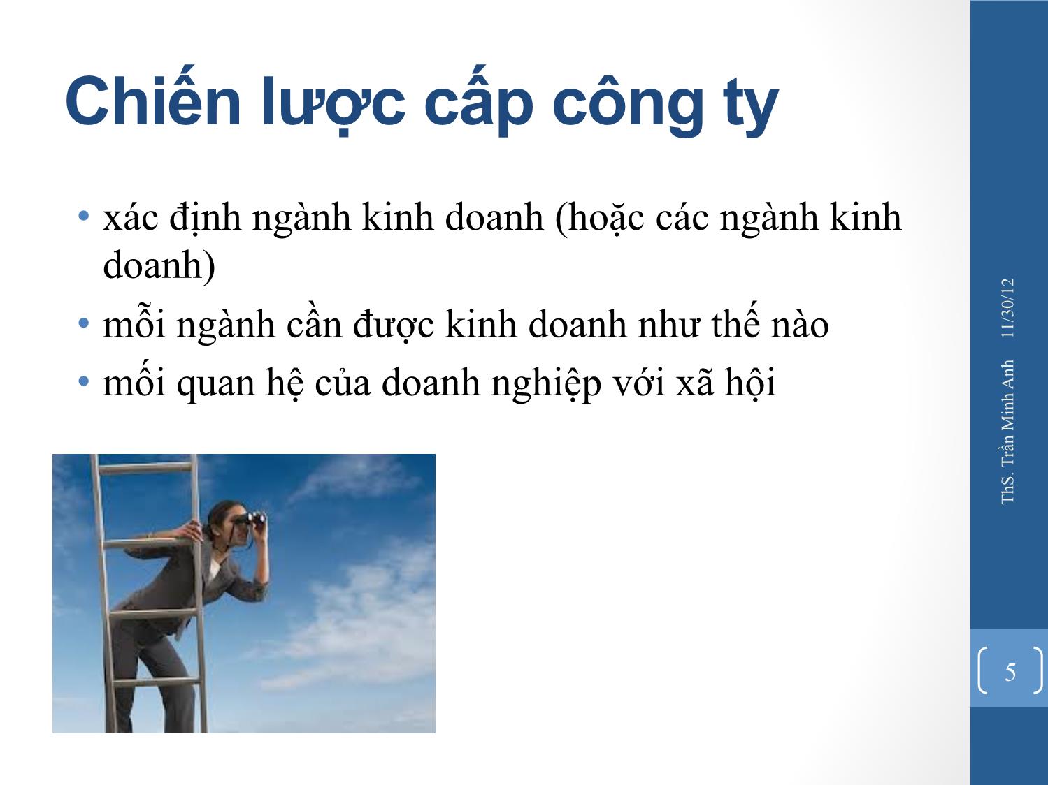 Bài giảng Quản trị chiến lược - Chương 5: Chiến lược cấp công ty - Trần Minh Anh trang 5