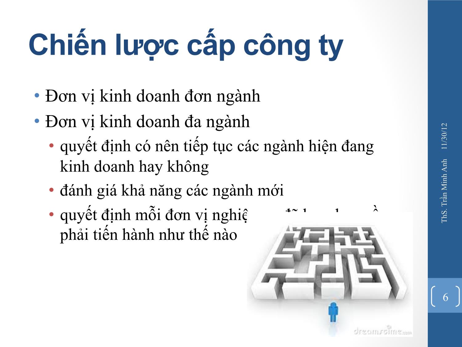 Bài giảng Quản trị chiến lược - Chương 5: Chiến lược cấp công ty - Trần Minh Anh trang 6