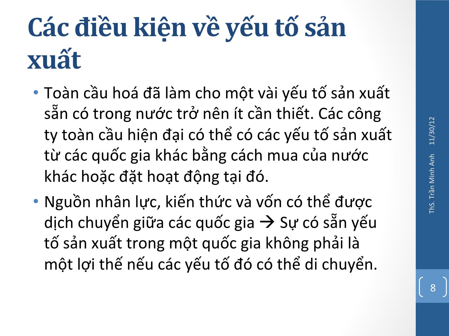 Bài giảng Quản trị chiến lược - Chương 7: Chiến lược phát triển ra nước ngoài - Trần Minh Anh trang 8