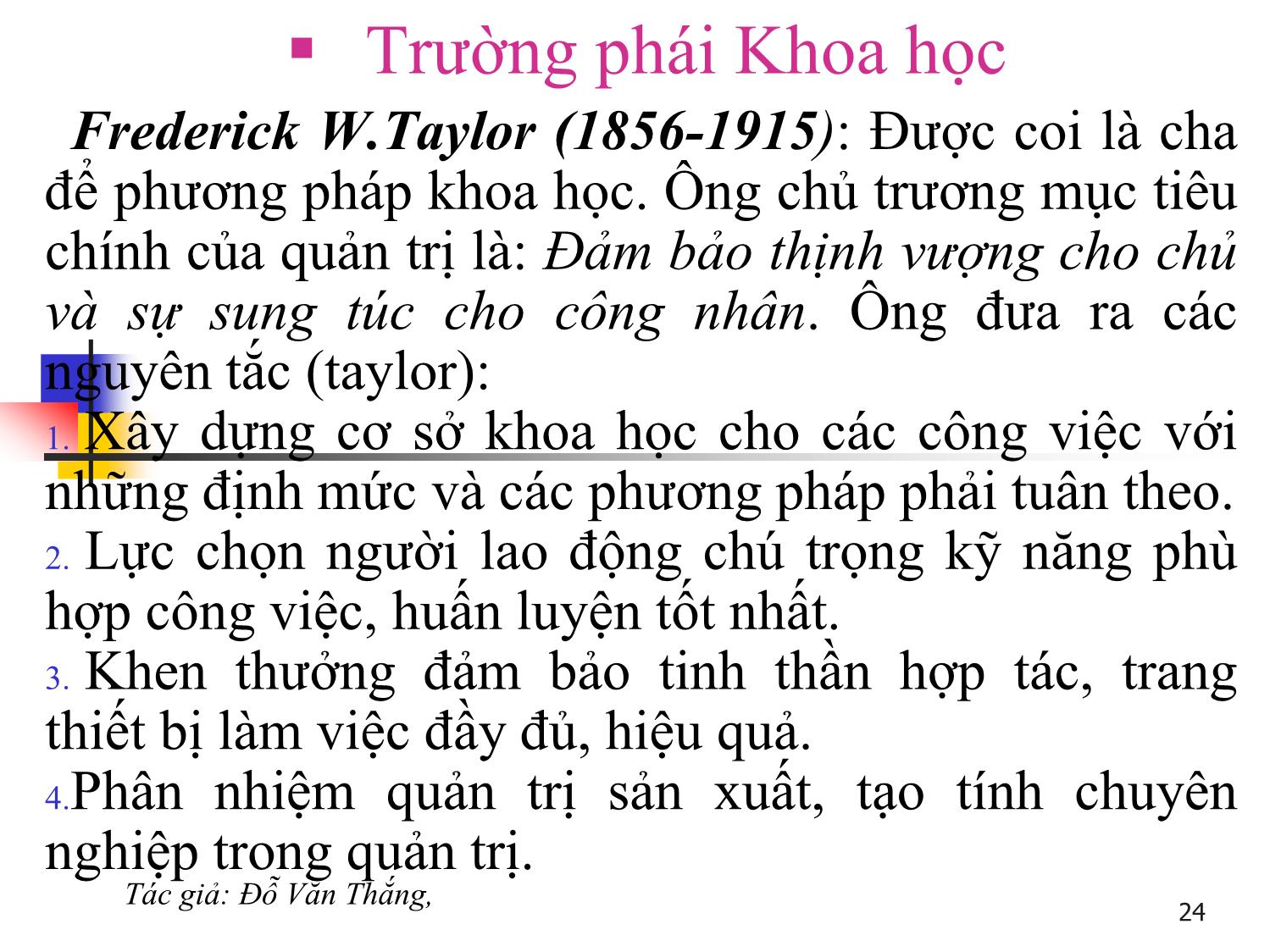 Bài giảng Quản trị học - Chương 2: Quá trình phát triển của lý thuyết quản trị - Đỗ Văn Thắng trang 5