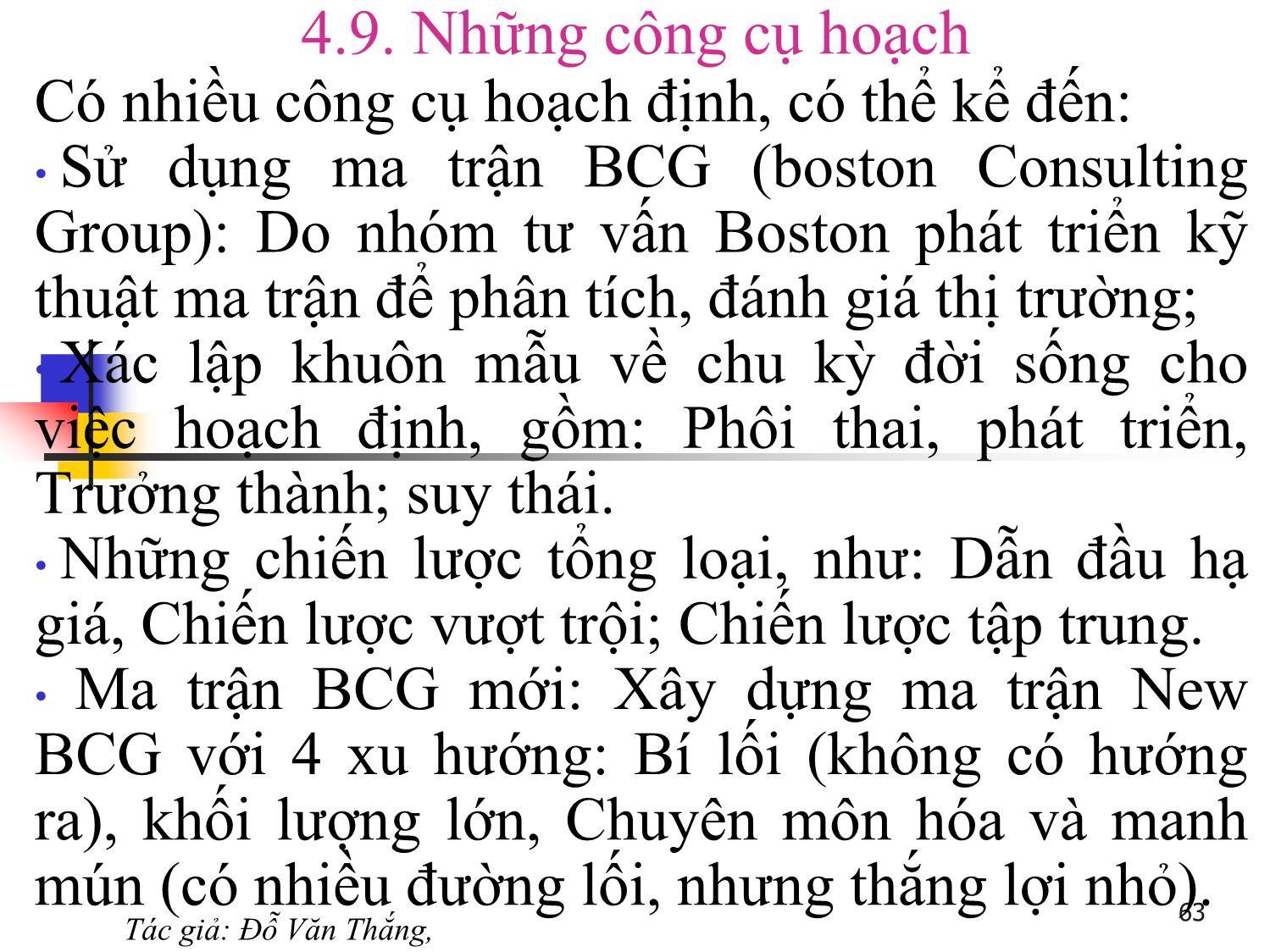 Bài giảng Quản trị học - Chương 4: Chức năng hoạch định trong quản trị - Đỗ Văn Thắng trang 10