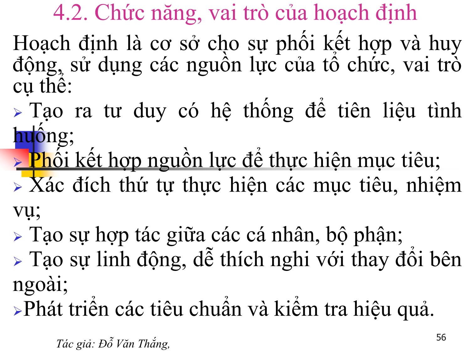 Bài giảng Quản trị học - Chương 4: Chức năng hoạch định trong quản trị - Đỗ Văn Thắng trang 3