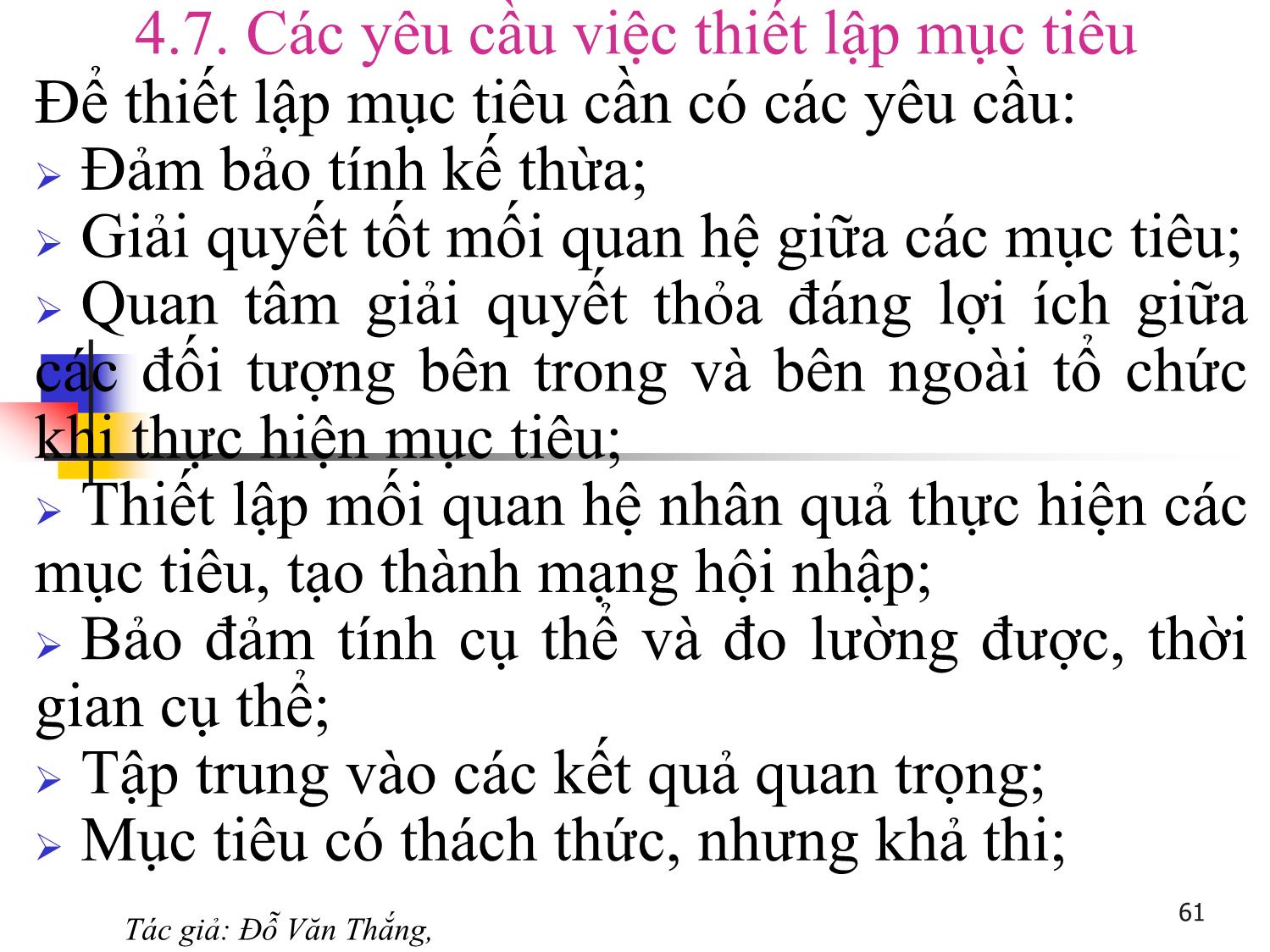 Bài giảng Quản trị học - Chương 4: Chức năng hoạch định trong quản trị - Đỗ Văn Thắng trang 8