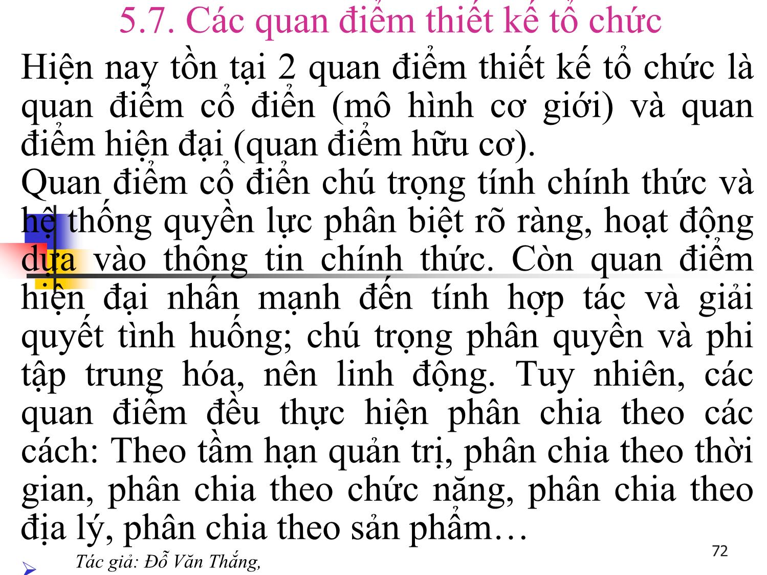 Bài giảng Quản trị học - Chương 5: Chức năng tổ chức - Đỗ Văn Thắng trang 8