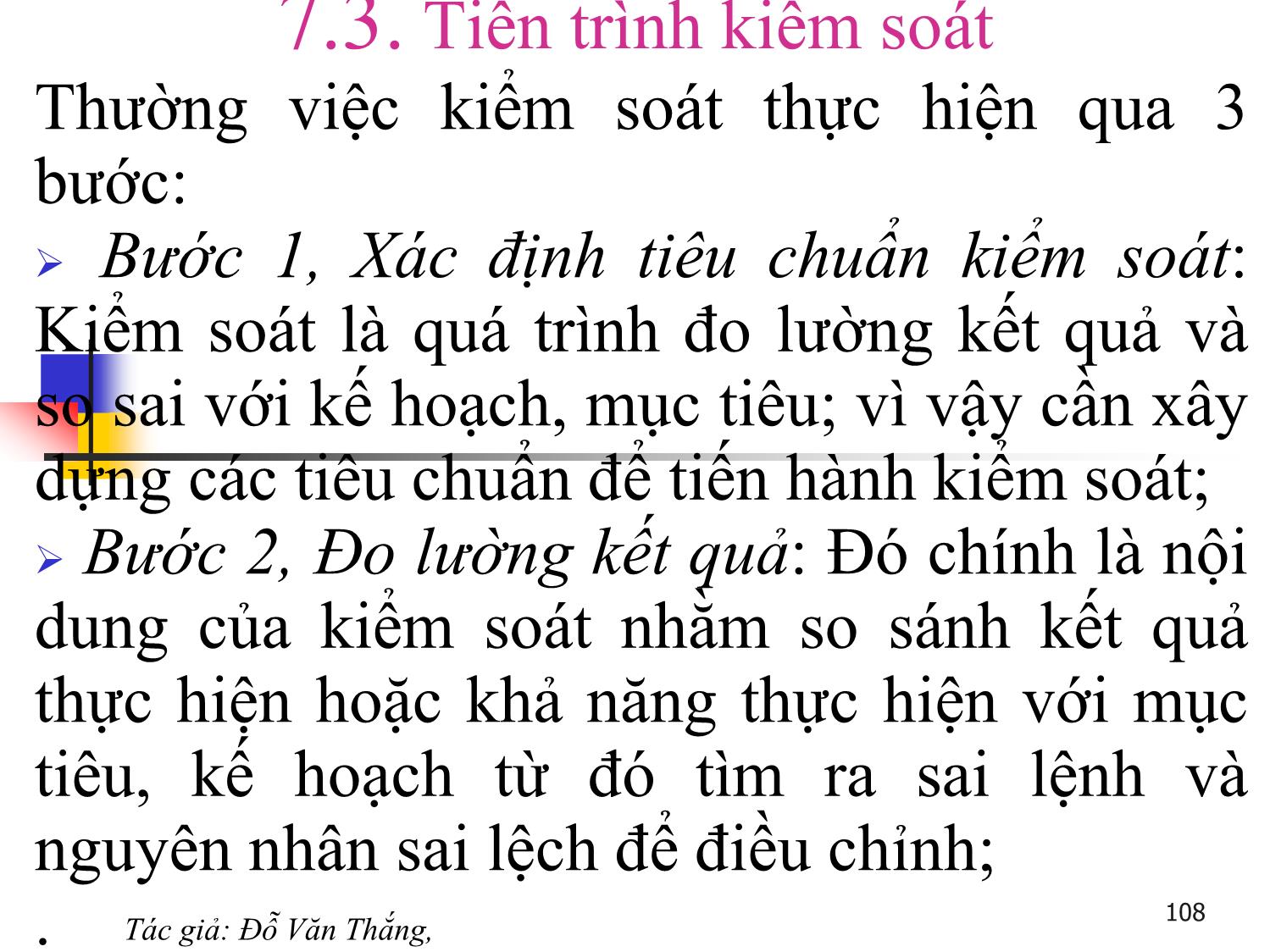 Bài giảng Quản trị học - Chương 7: Chức năng kiểm soát - Đỗ Văn Thắng trang 6