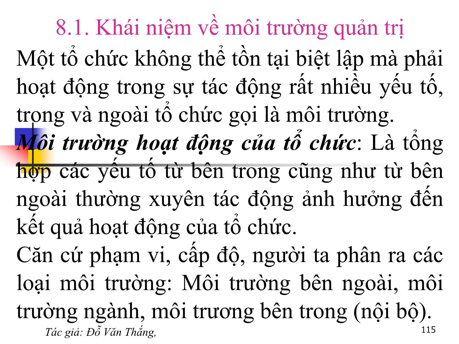 Bài giảng Quản trị học - Chương 8: Môi trường và thông tin quản trị - Đỗ Văn Thắng trang 2