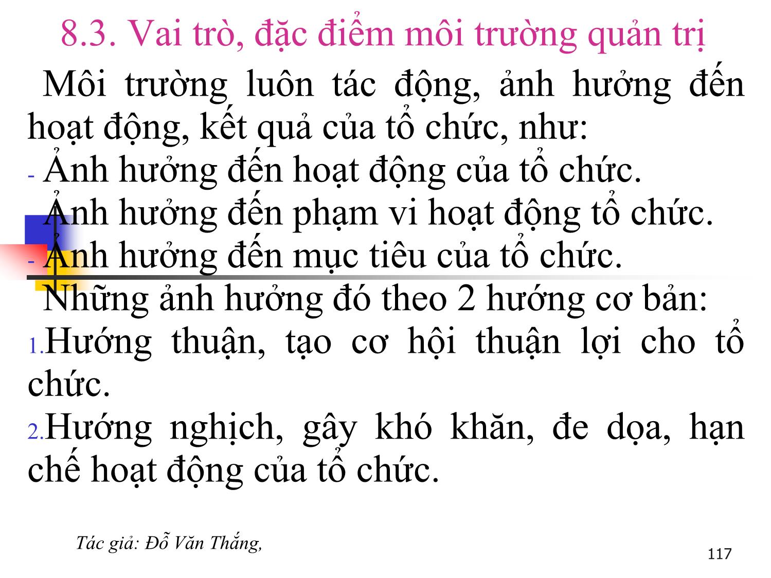 Bài giảng Quản trị học - Chương 8: Môi trường và thông tin quản trị - Đỗ Văn Thắng trang 3