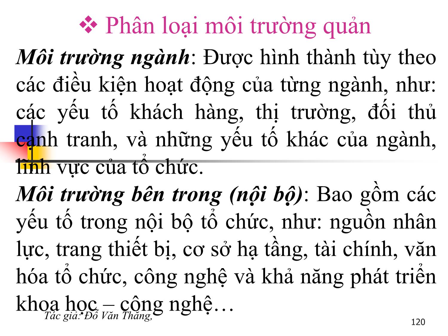 Bài giảng Quản trị học - Chương 8: Môi trường và thông tin quản trị - Đỗ Văn Thắng trang 6