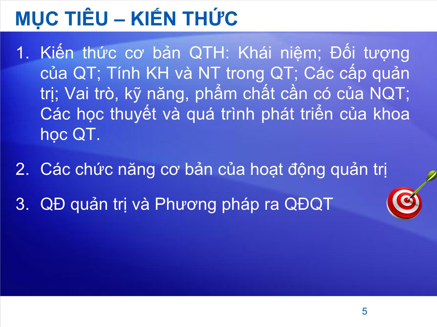 Bài giảng Quản trị học - Hoàng Trung Kiên trang 5