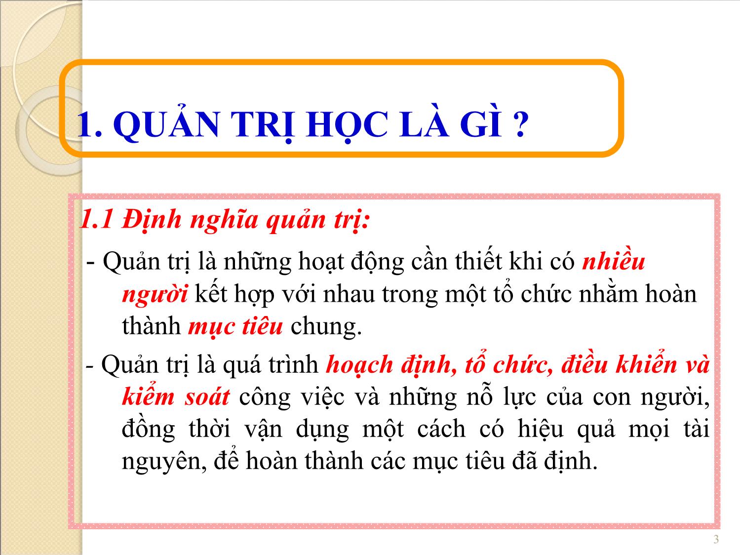 Bài giảng Quản trị học - Vũ Mạnh Cường trang 3