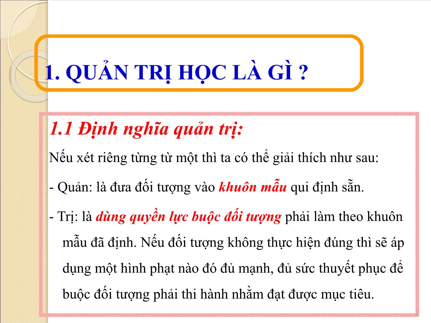 Bài giảng Quản trị học - Vũ Mạnh Cường trang 4