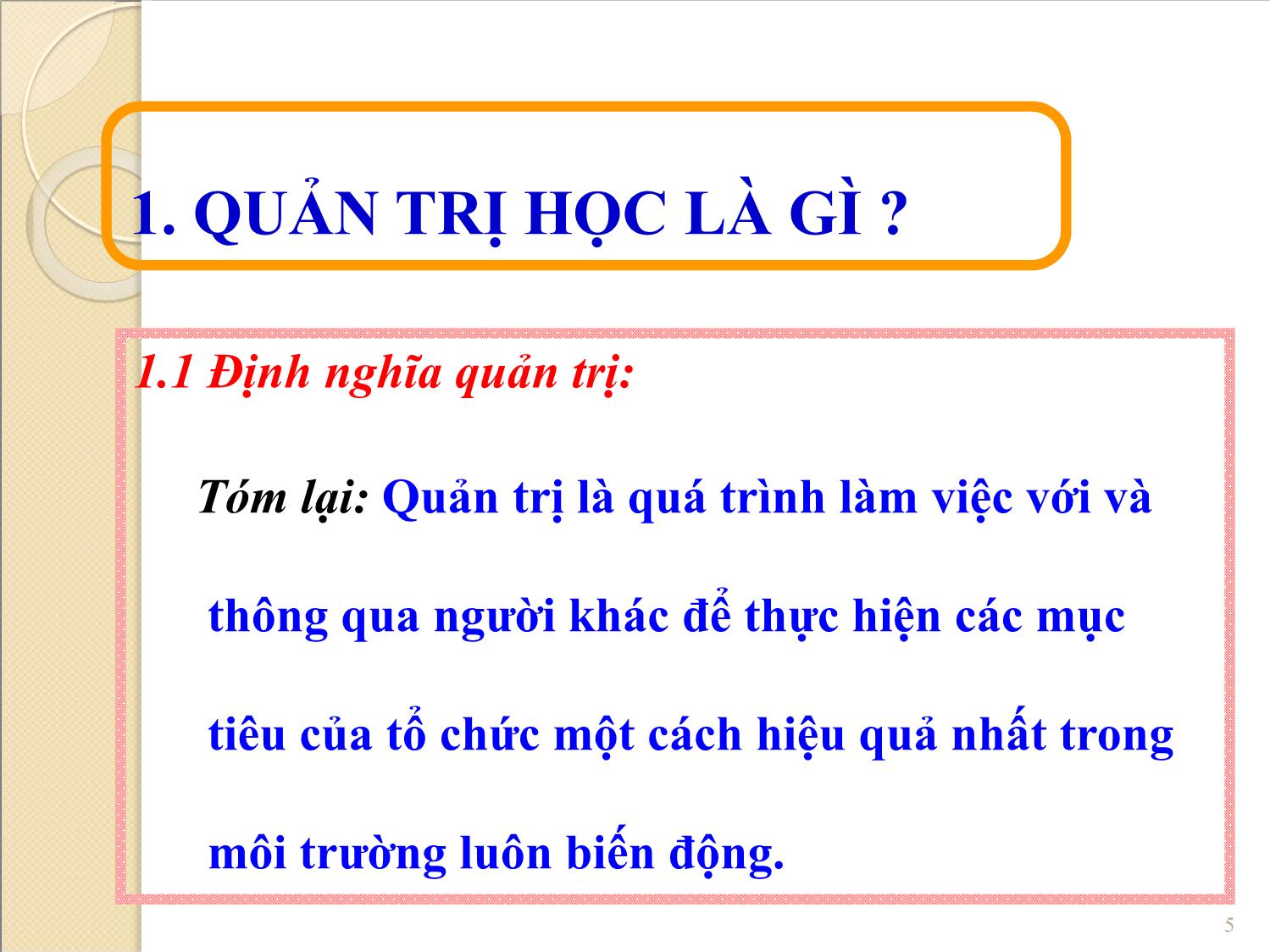 Bài giảng Quản trị học - Vũ Mạnh Cường trang 5