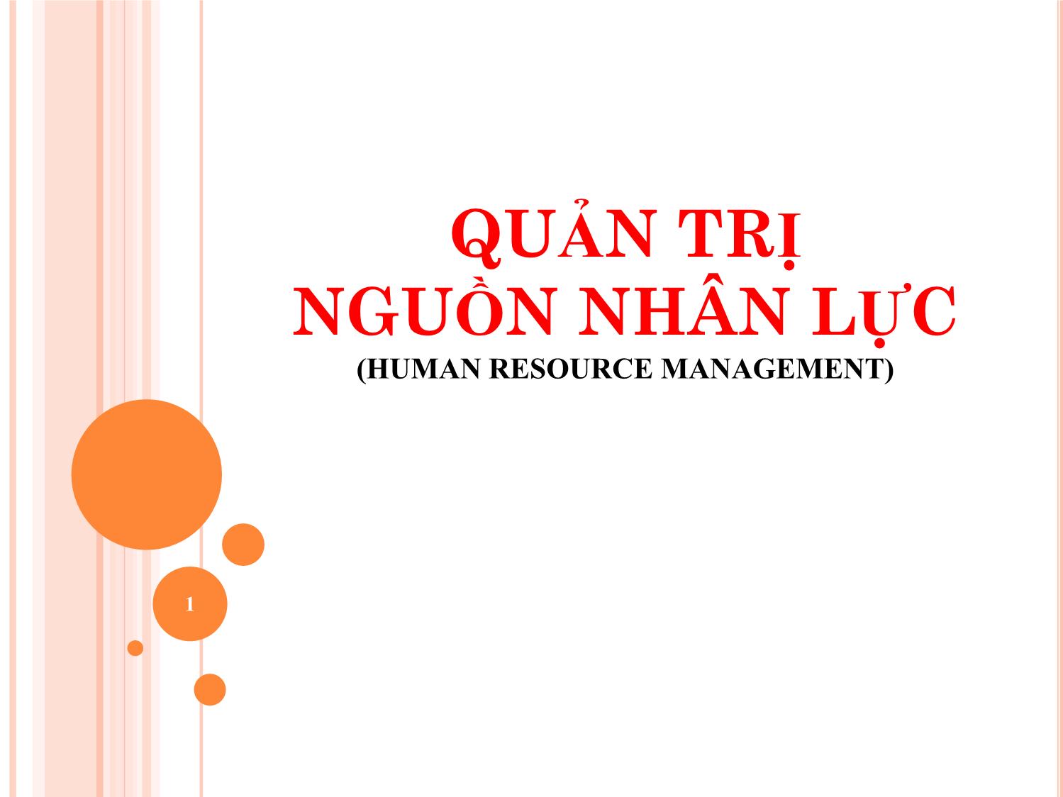 Giáo trình Quản trị nguồn nhân lực trang 1