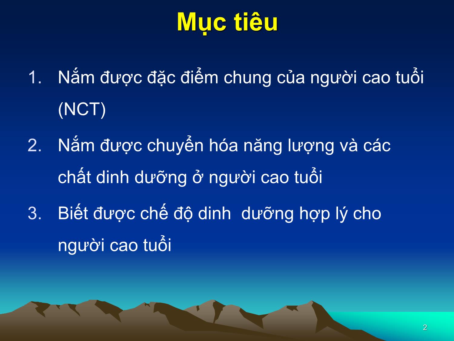 Bài giảng Dinh dưỡng người cao tuổi trang 2