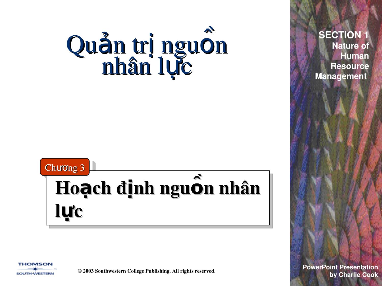 Bài giảng Quản trị nguồn nhân lực - Chương 3: Hoạch định nguồn nhân lực trang 1