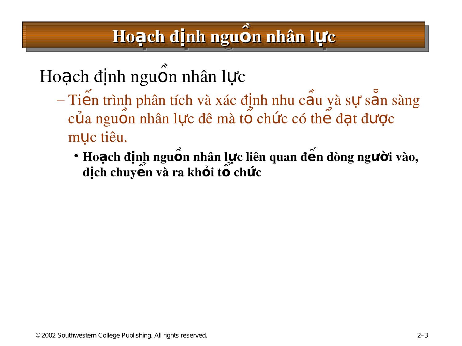 Bài giảng Quản trị nguồn nhân lực - Chương 3: Hoạch định nguồn nhân lực trang 3