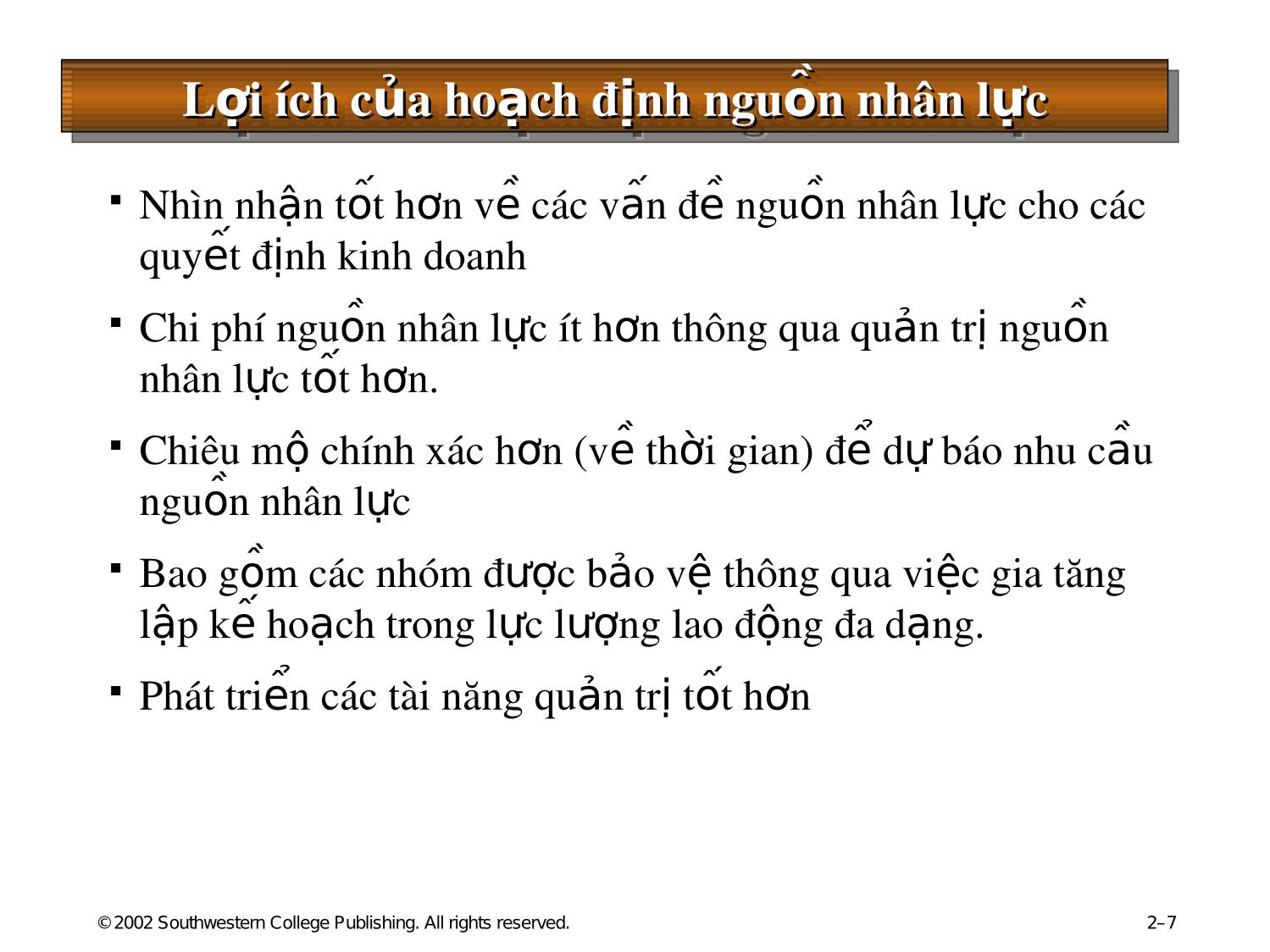 Bài giảng Quản trị nguồn nhân lực - Chương 3: Hoạch định nguồn nhân lực trang 7