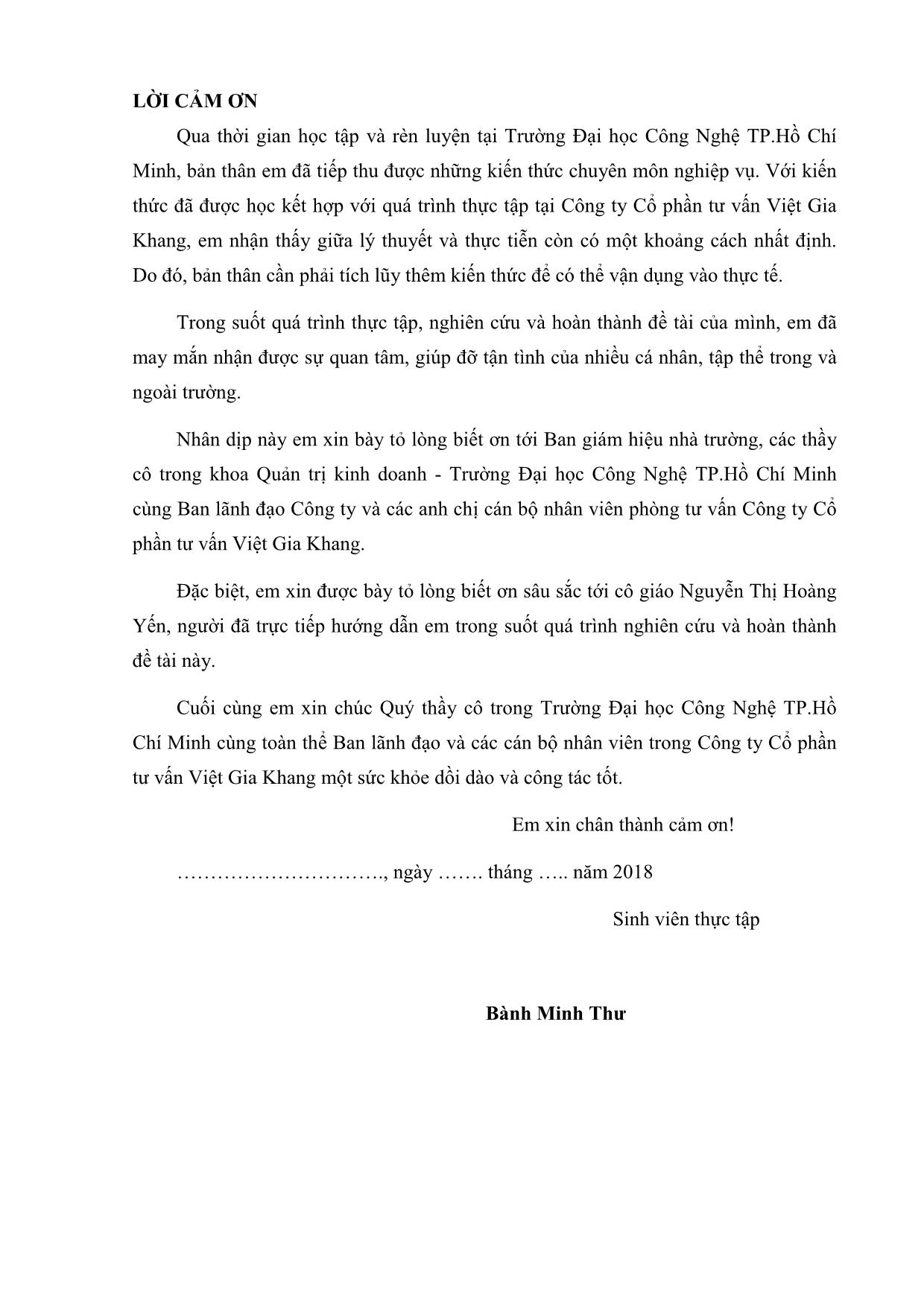 Đề tài Thực trạng và kiến nghị hoàn thiện chăm sóc khách hàng của công ty Cổ phần tư vấn Việt Gia Khang trang 3