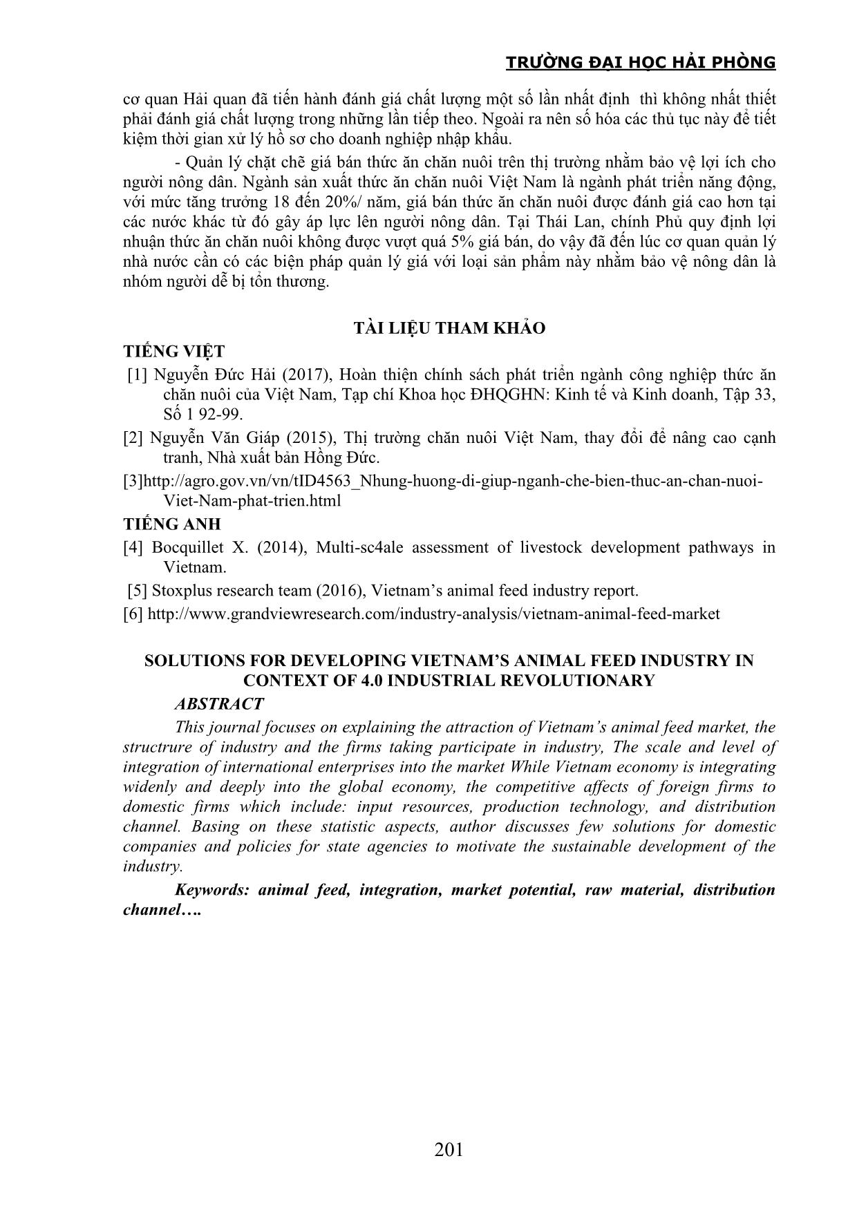 Giải pháp phát triển ngành công nghiệp thức ăn chăn nuôi Việt Nam trong bối cảnh cách mạng công nghiệp 4.0 trang 10
